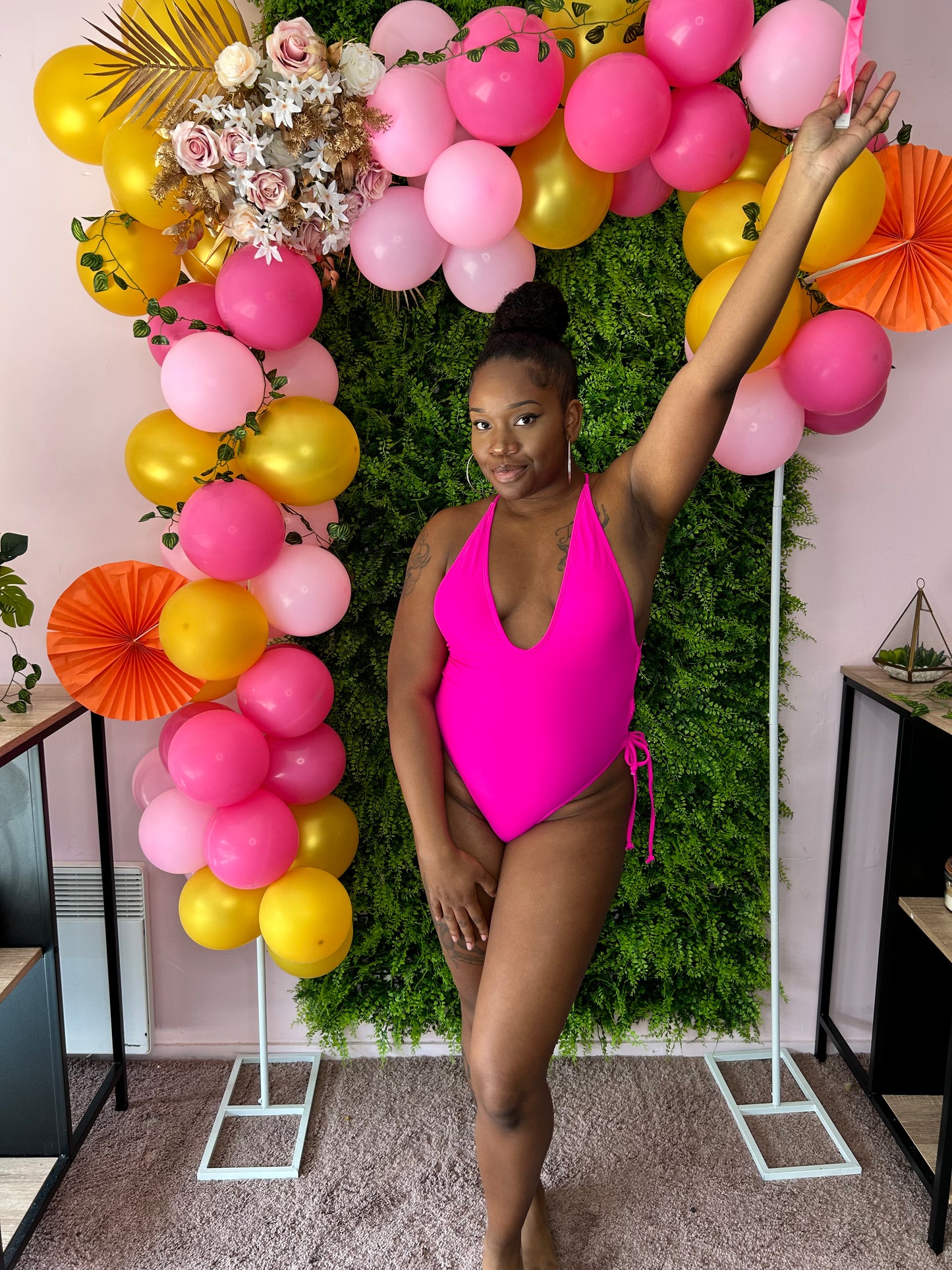 One piece swimsuit: pink